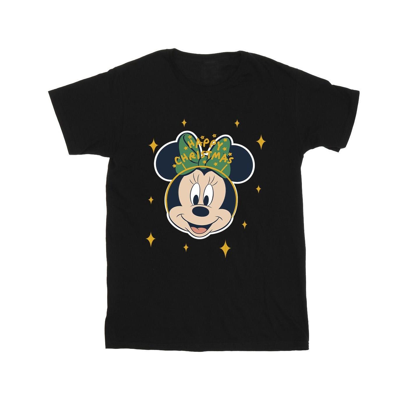 Minnie Mouse Happy Christmas Tshirt Mädchen Schwarz 140/146 von Disney