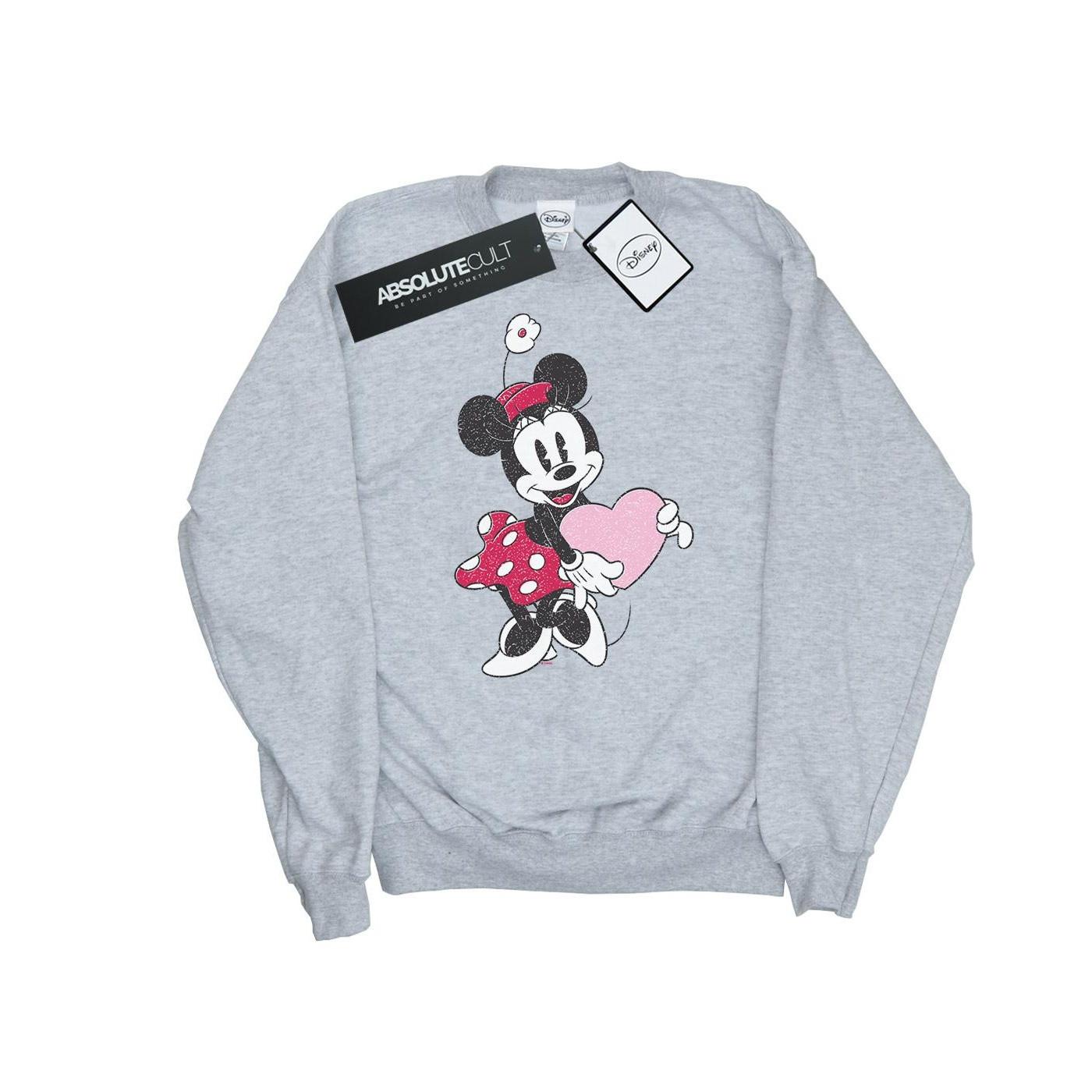 Minnie Mouse Love Heart Sweatshirt Herren Grau M von Disney