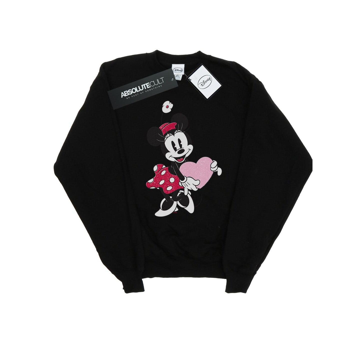 Minnie Mouse Love Heart Sweatshirt Herren Schwarz XXL von Disney