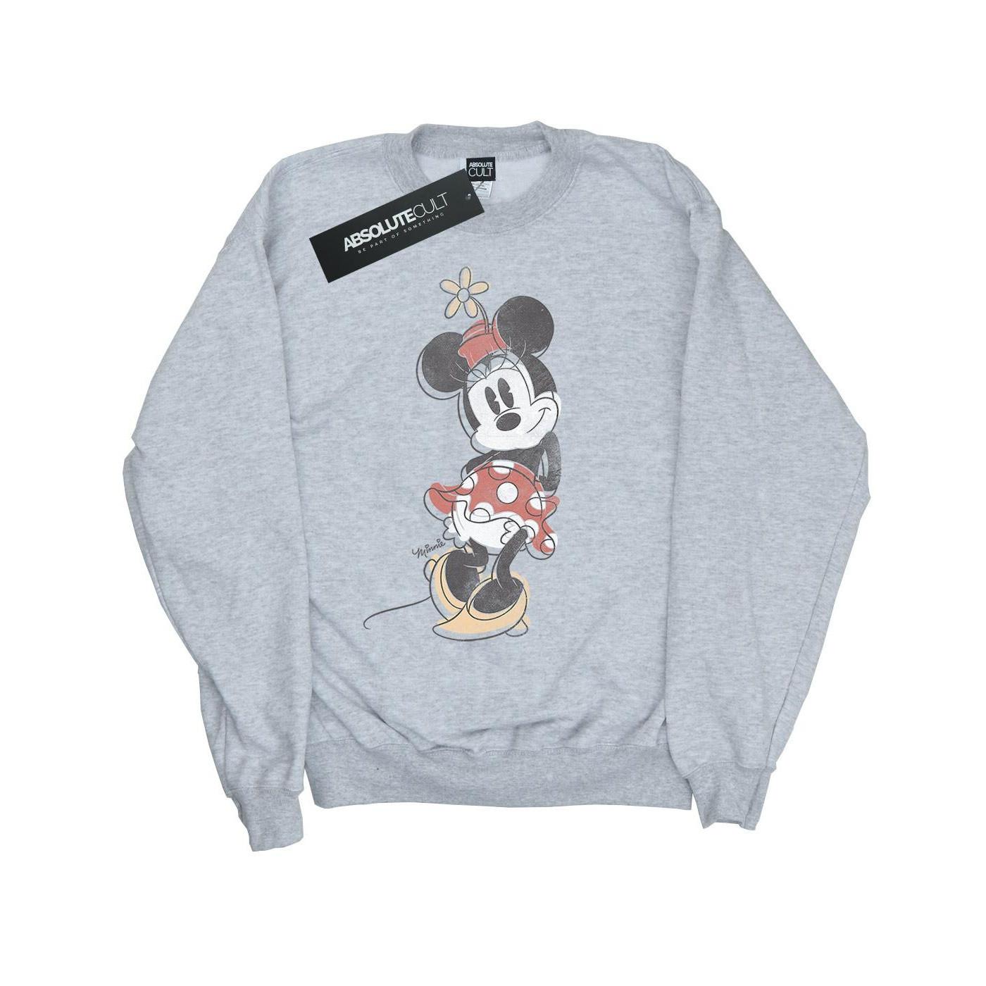 Minnie Mouse Offset Sweatshirt Mädchen Grau 140/146 von Disney