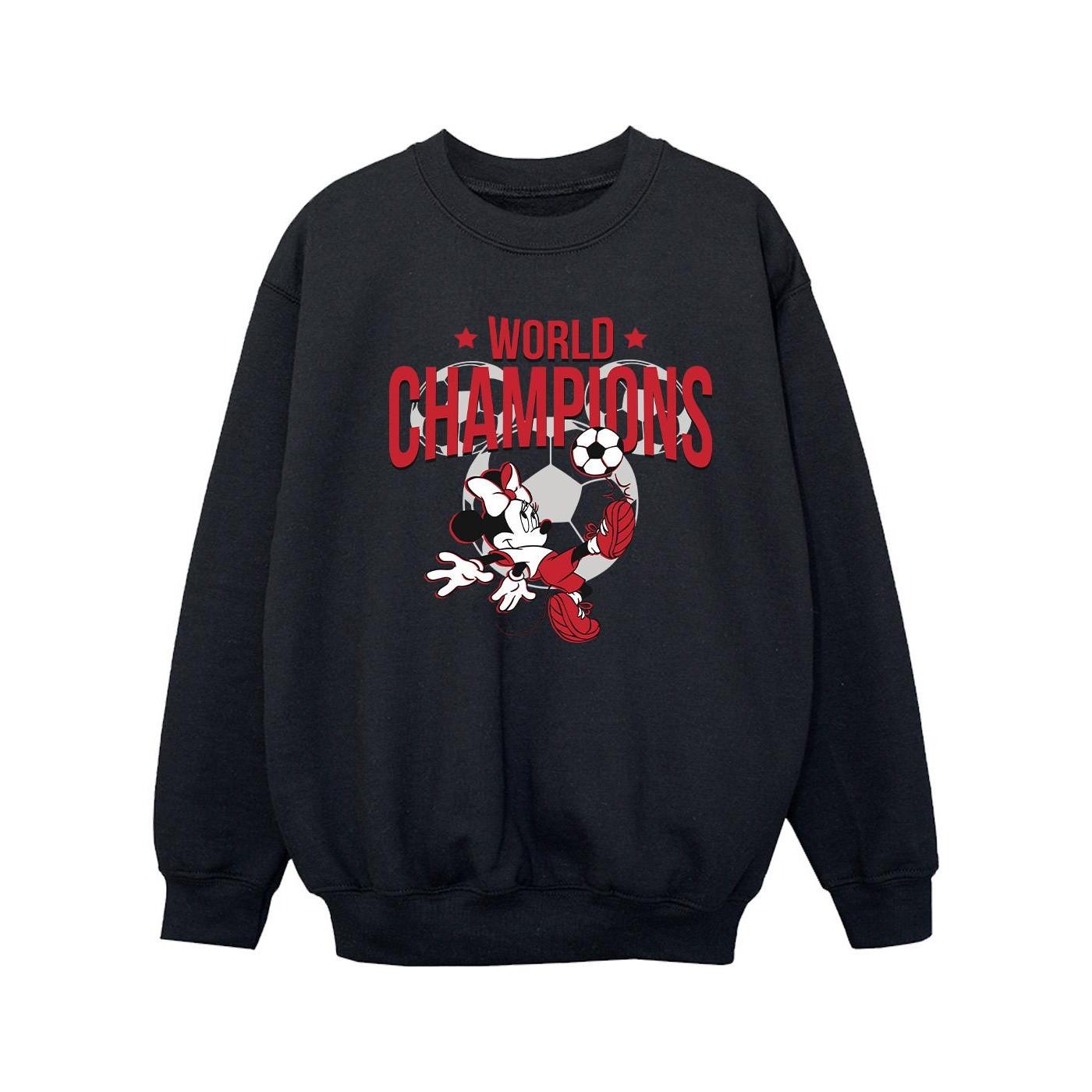 Minnie Mouse World Champions Sweatshirt Unisex Schwarz 152-158 von Disney