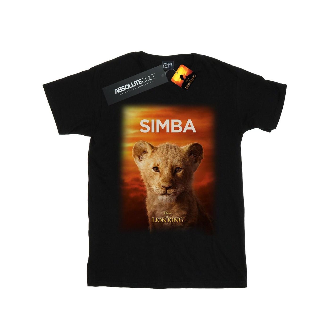 The Lion King Movie Simba Poster Tshirt Jungen Schwarz 140/146 von Disney