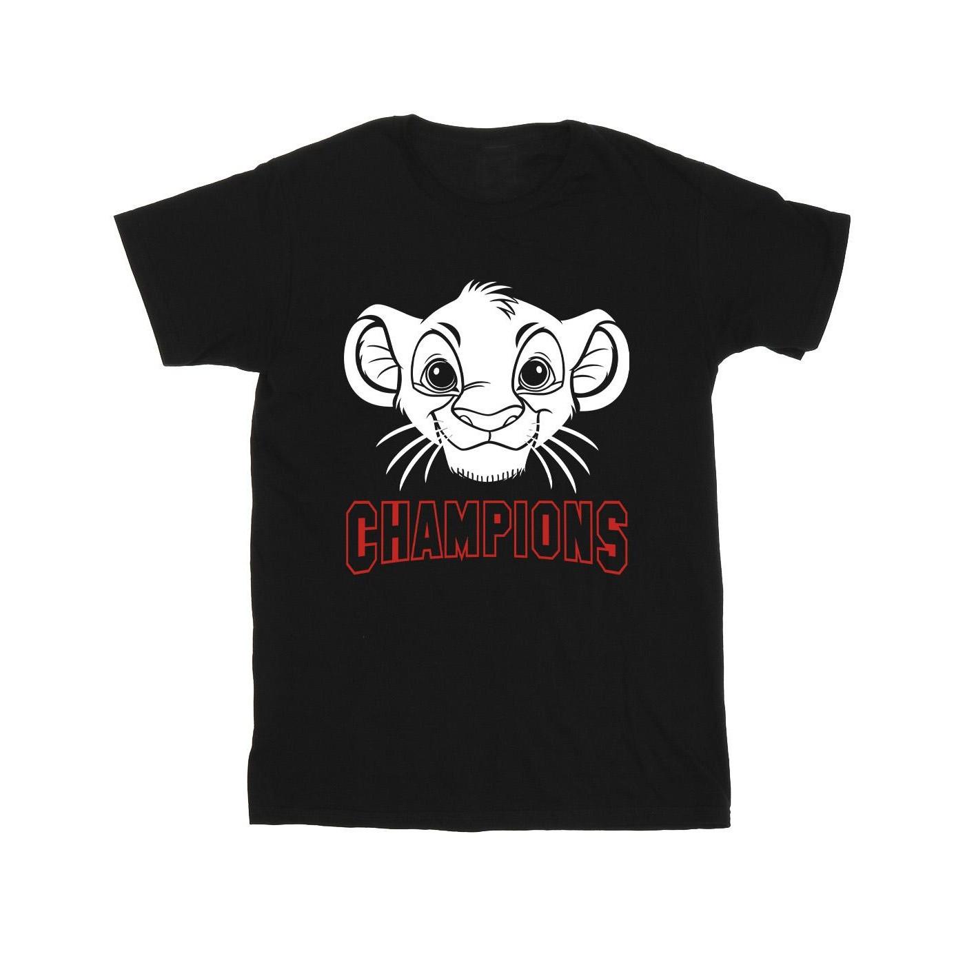 The Lion King Simba Face Champion Tshirt Herren Schwarz L von Disney