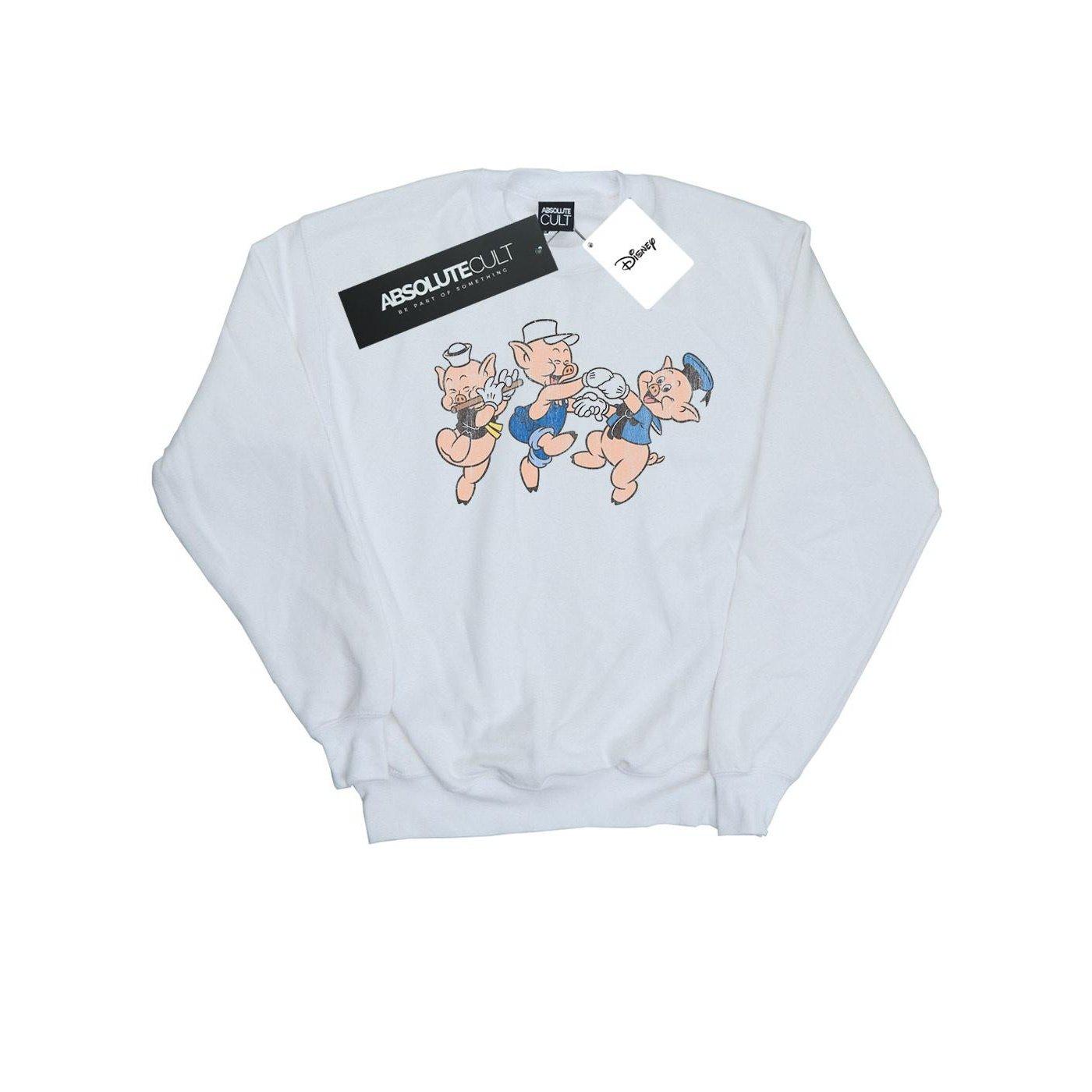 Three Little Pigs Having Fun Sweatshirt Herren Weiss S von Disney