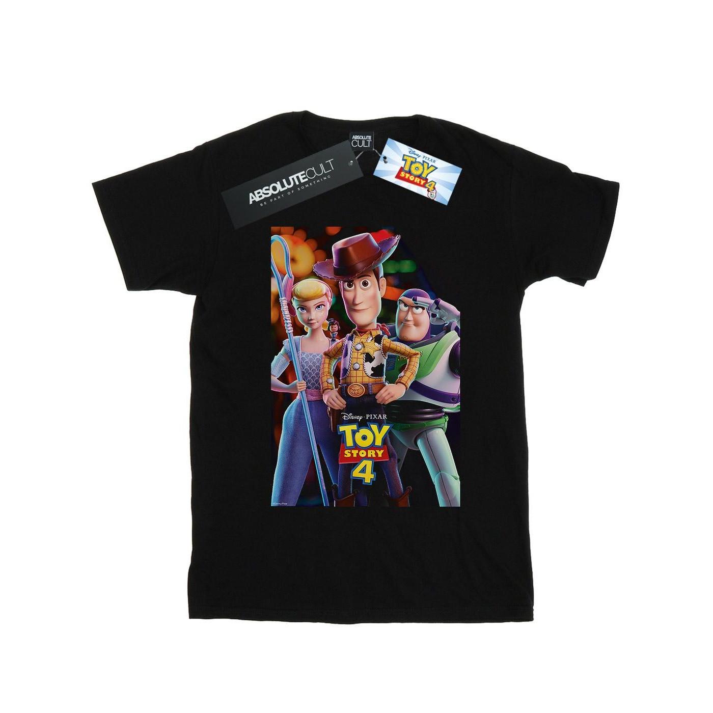 Toy Story 4 Buzz Woody And Bo Peep Poster Tshirt Jungen Schwarz 116 von Disney