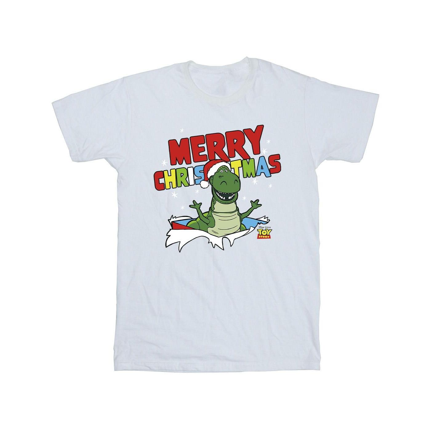 Toy Story Rex Christmas Burst Tshirt Mädchen Weiss 128 von Disney