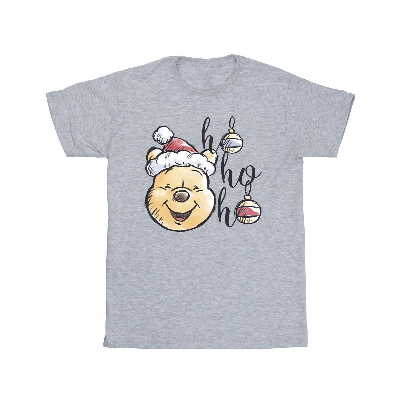 Winnie The Pooh Ho Ho Ho Baubles Tshirt Mädchen Grau 140/146 von Disney