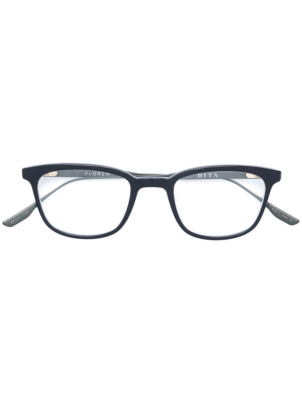 Dita Eyewear Floren square frame glasses - Black von Dita Eyewear