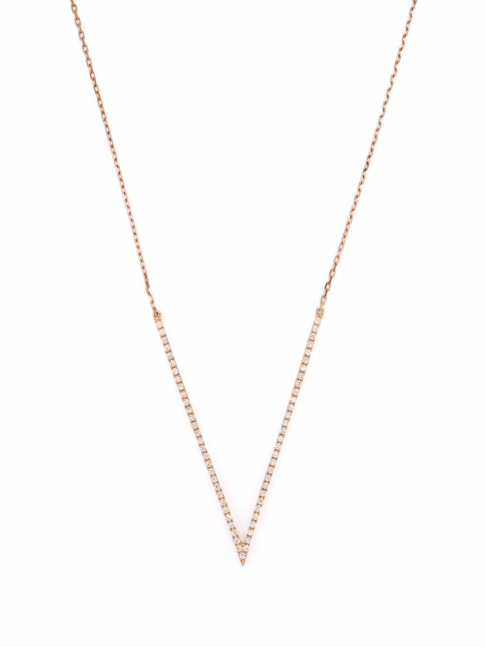 Djula 18kt rose gold Big V diamond necklace - Pink von Djula