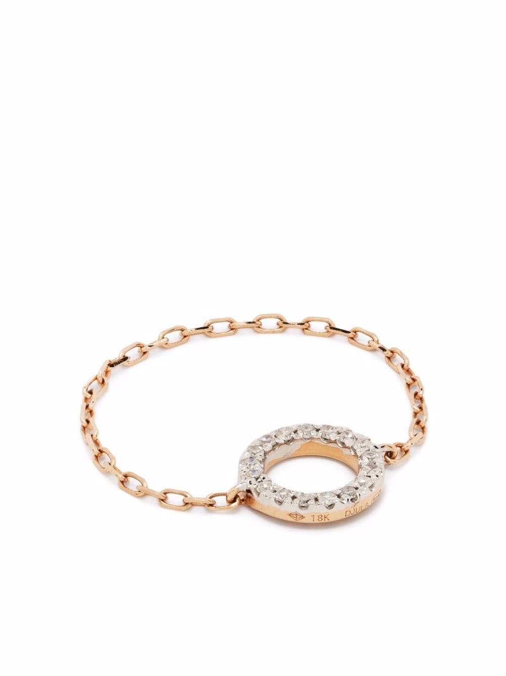 Djula 18kt rose gold Circle chain diamond ring - Pink von Djula