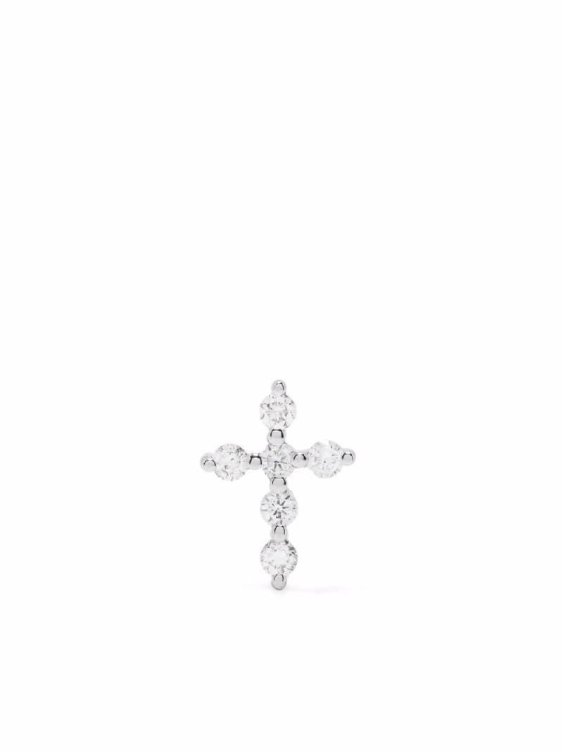 Djula 18kt white gold Cross diamond piercing - Silver von Djula
