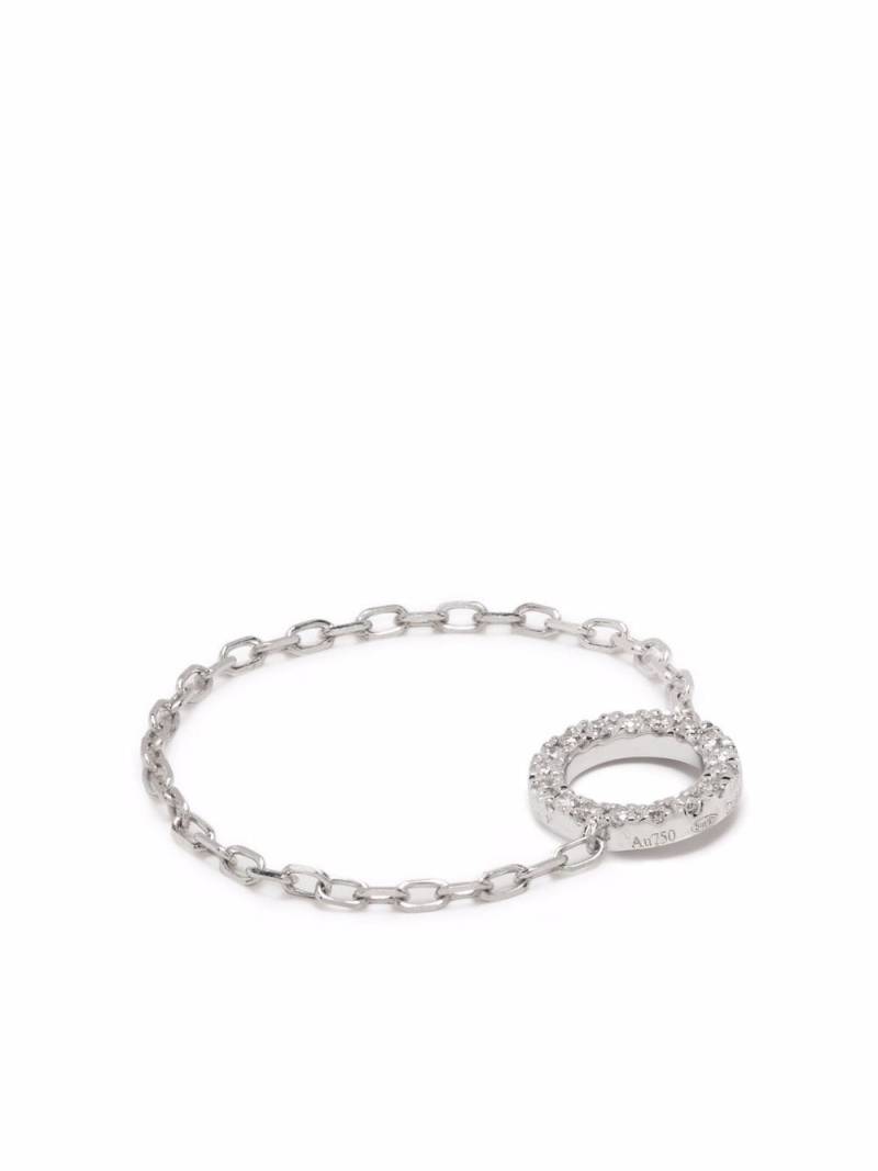 Djula 18kt white gold circle chain diamond ring - Silver von Djula