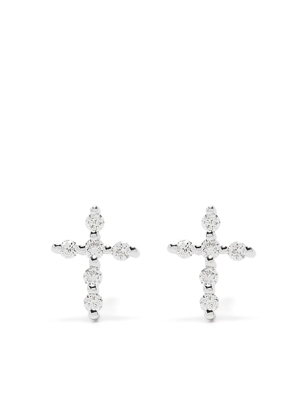 Djula 18kt white gold diamond Big Cross earrings - Silver von Djula