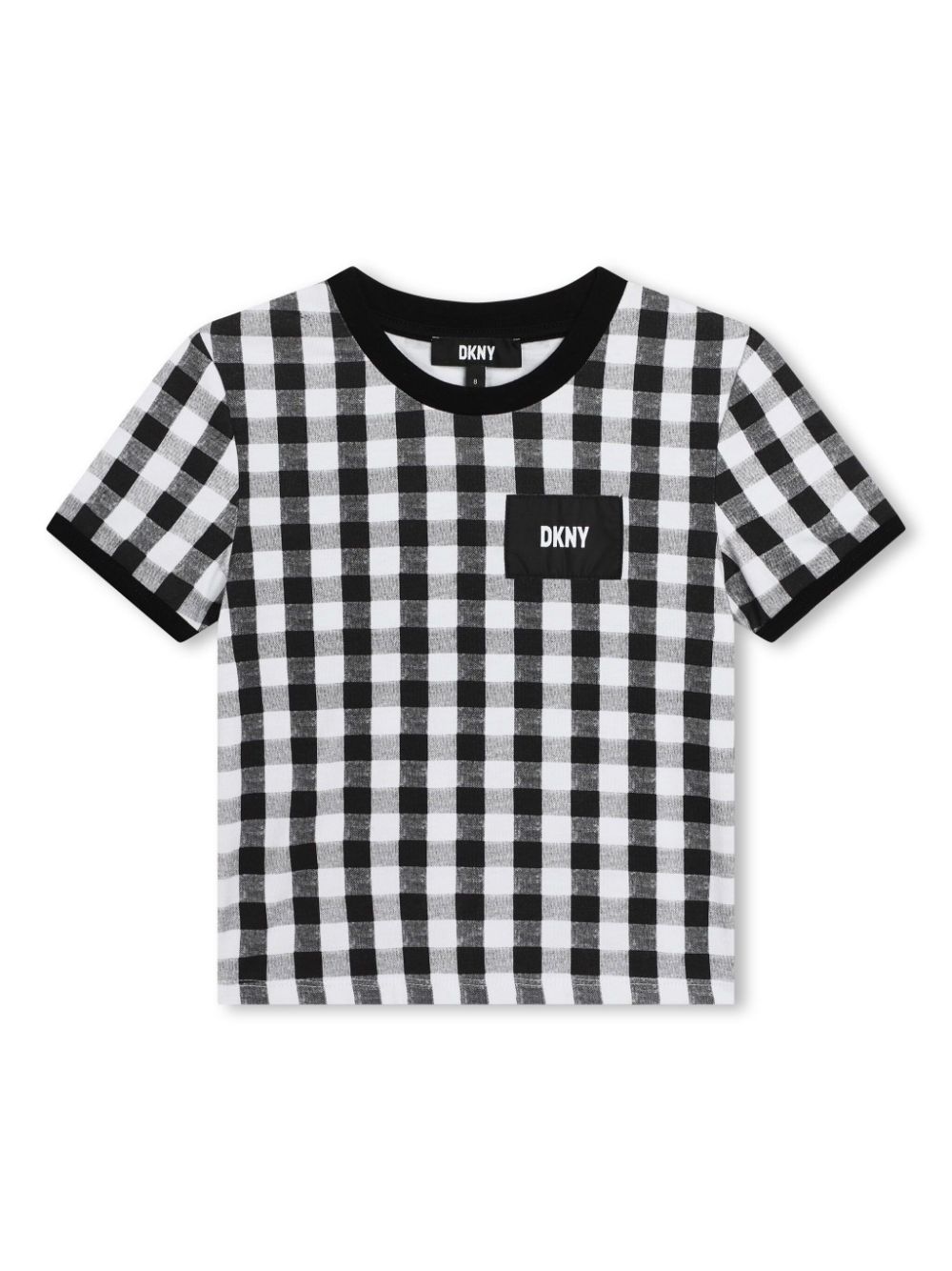 Dkny Kids checked round-neck T-shirt - Black von Dkny Kids