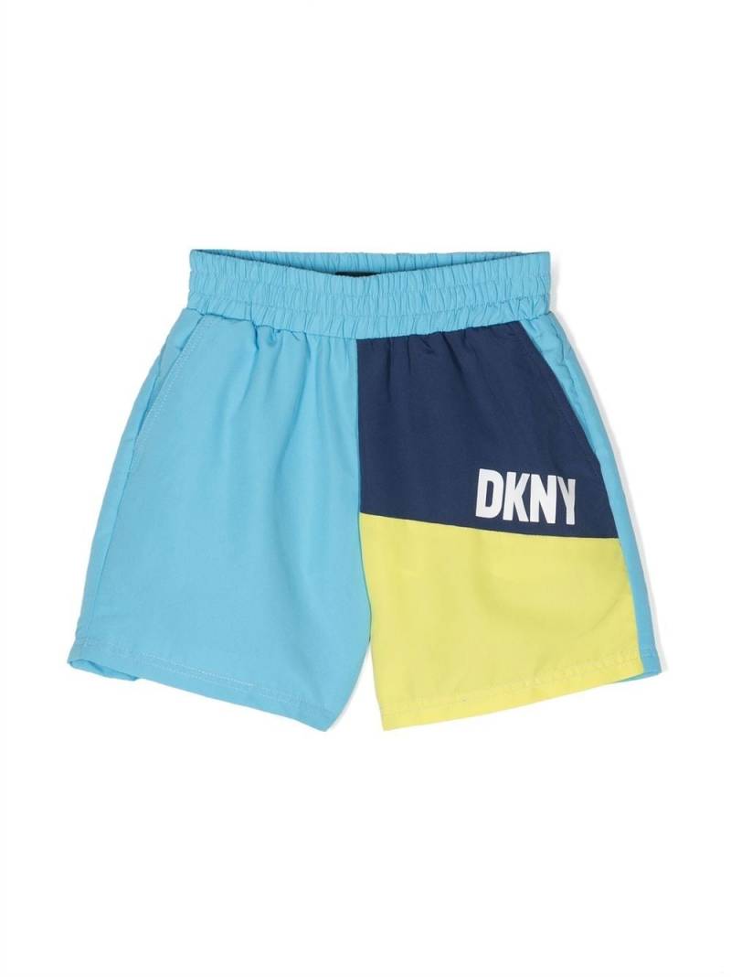 Dkny Kids colour-block logo-print swim shorts - Blue von Dkny Kids