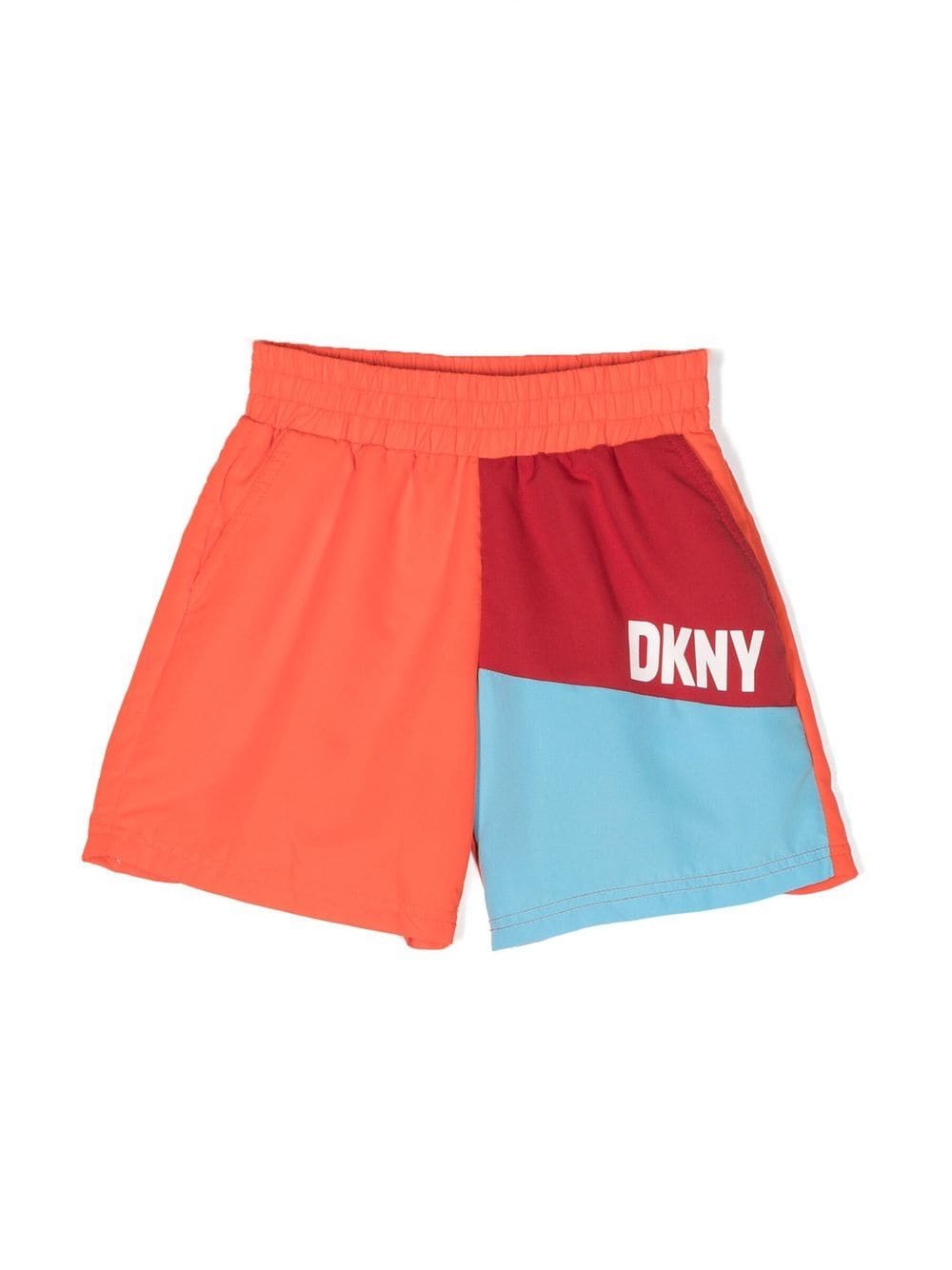 Dkny Kids colour-block logo-print swim shorts - Orange von Dkny Kids