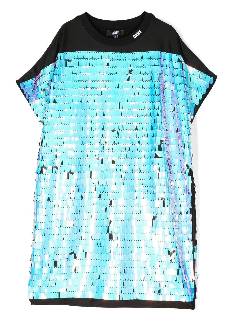 Dkny Kids fringed iridescent short-sleeve dress - Black von Dkny Kids