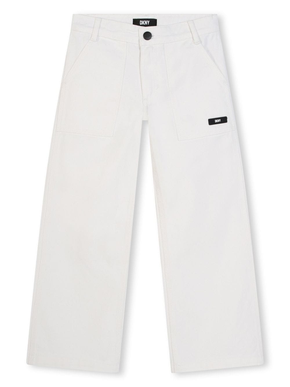 Dkny Kids logo-appliqué straight-leg trousers - White von Dkny Kids