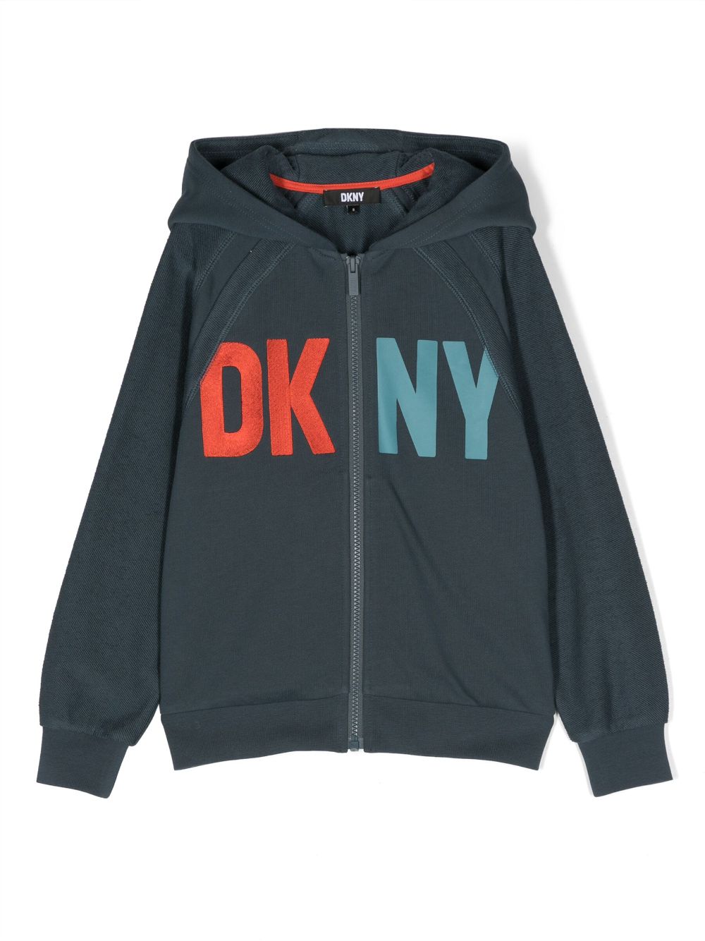 Dkny Kids logo-jacquard zip-up hoodie - Blue von Dkny Kids