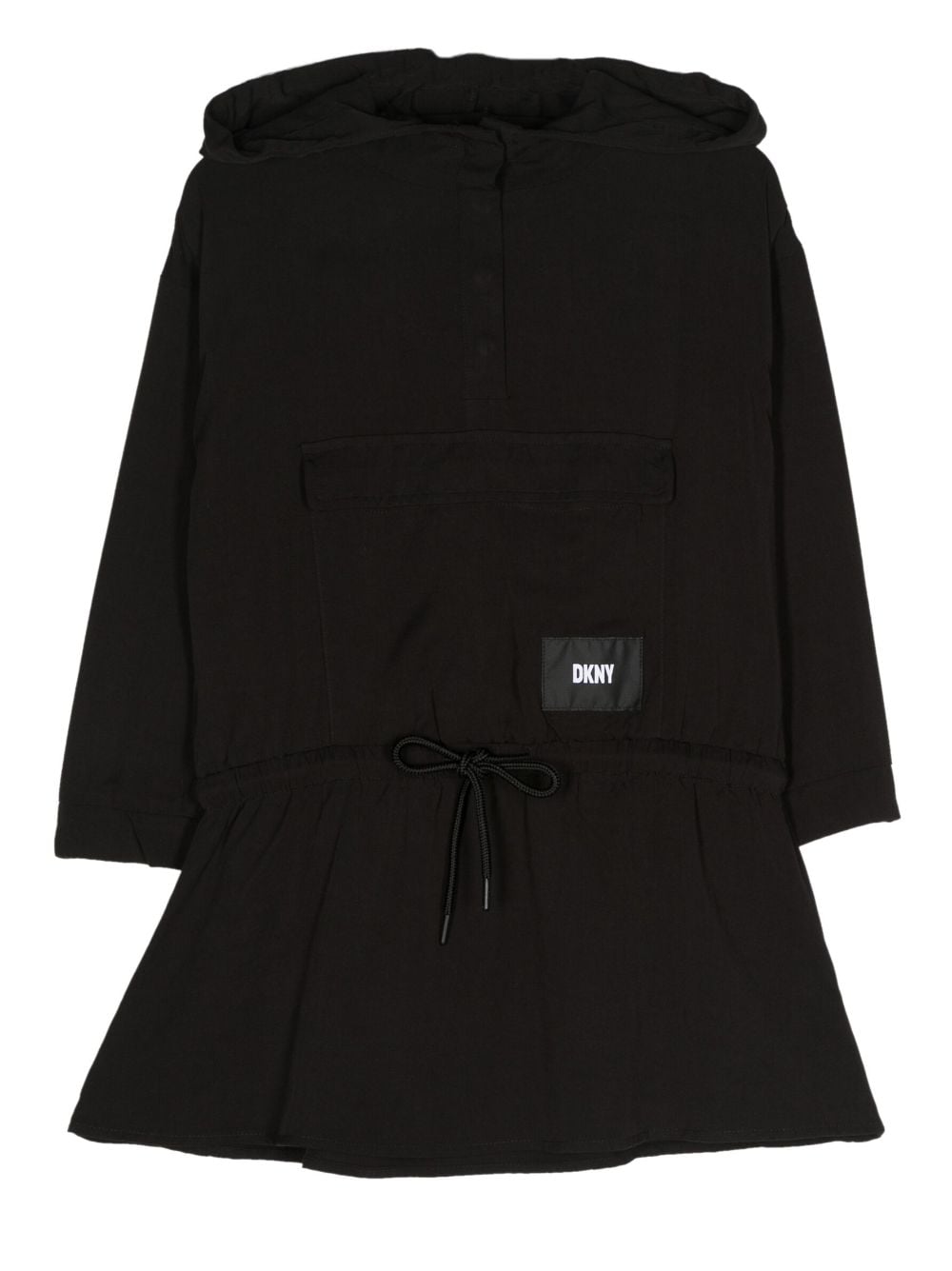 Dkny Kids logo-patch hooded dress - Black von Dkny Kids