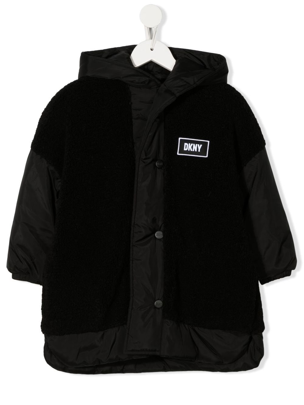 Dkny Kids logo-patch hooded padded jacket - Black von Dkny Kids