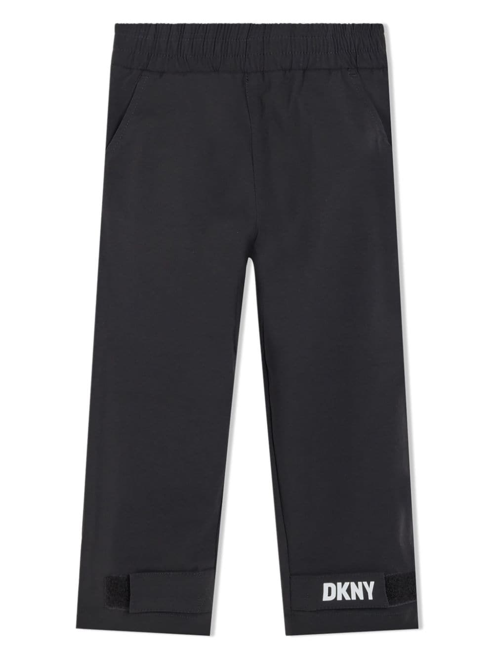 Dkny Kids logo-patch straight-leg trousers - Black von Dkny Kids