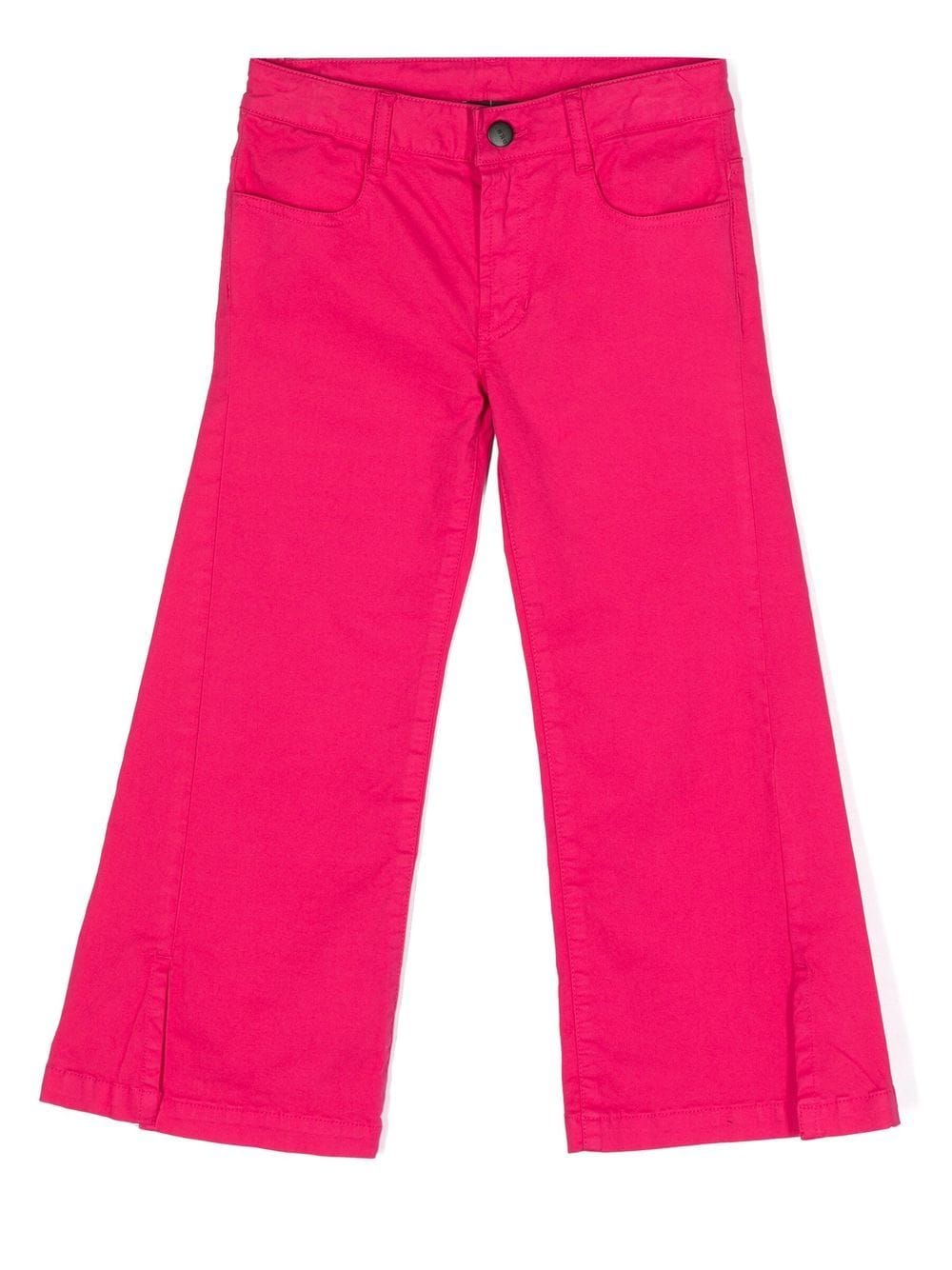 Dkny Kids logo-patch wide-leg trousers - Pink von Dkny Kids