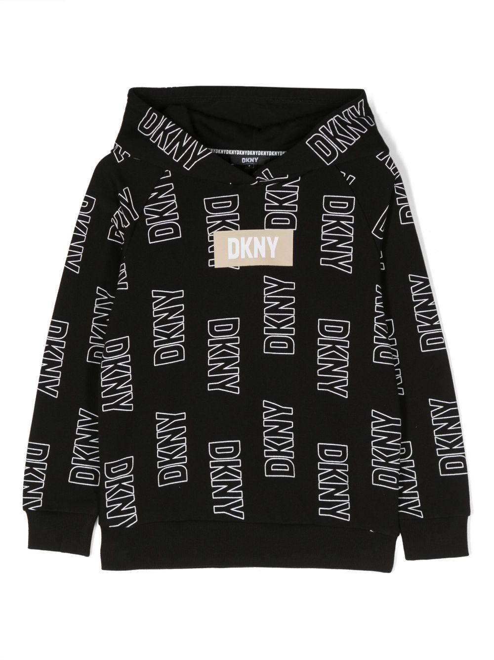 Dkny Kids logo-print cotton hoodie - Black von Dkny Kids