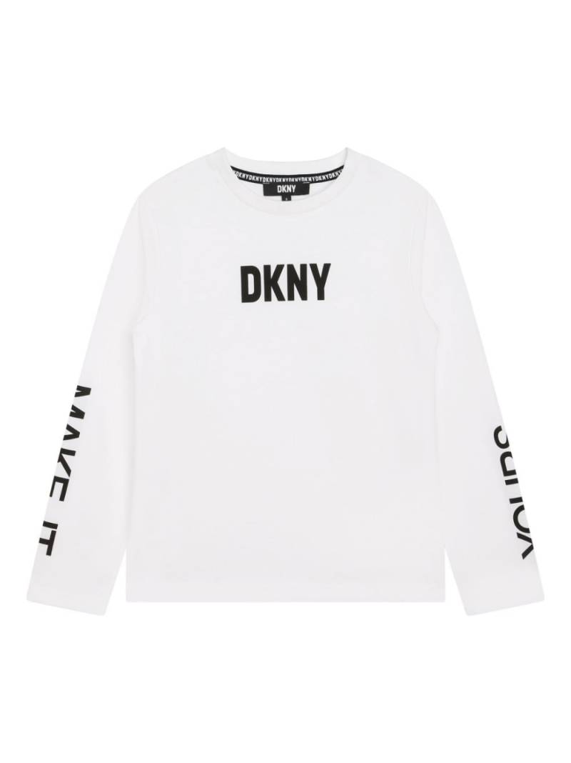 Dkny Kids logo-print cotton top - White von Dkny Kids