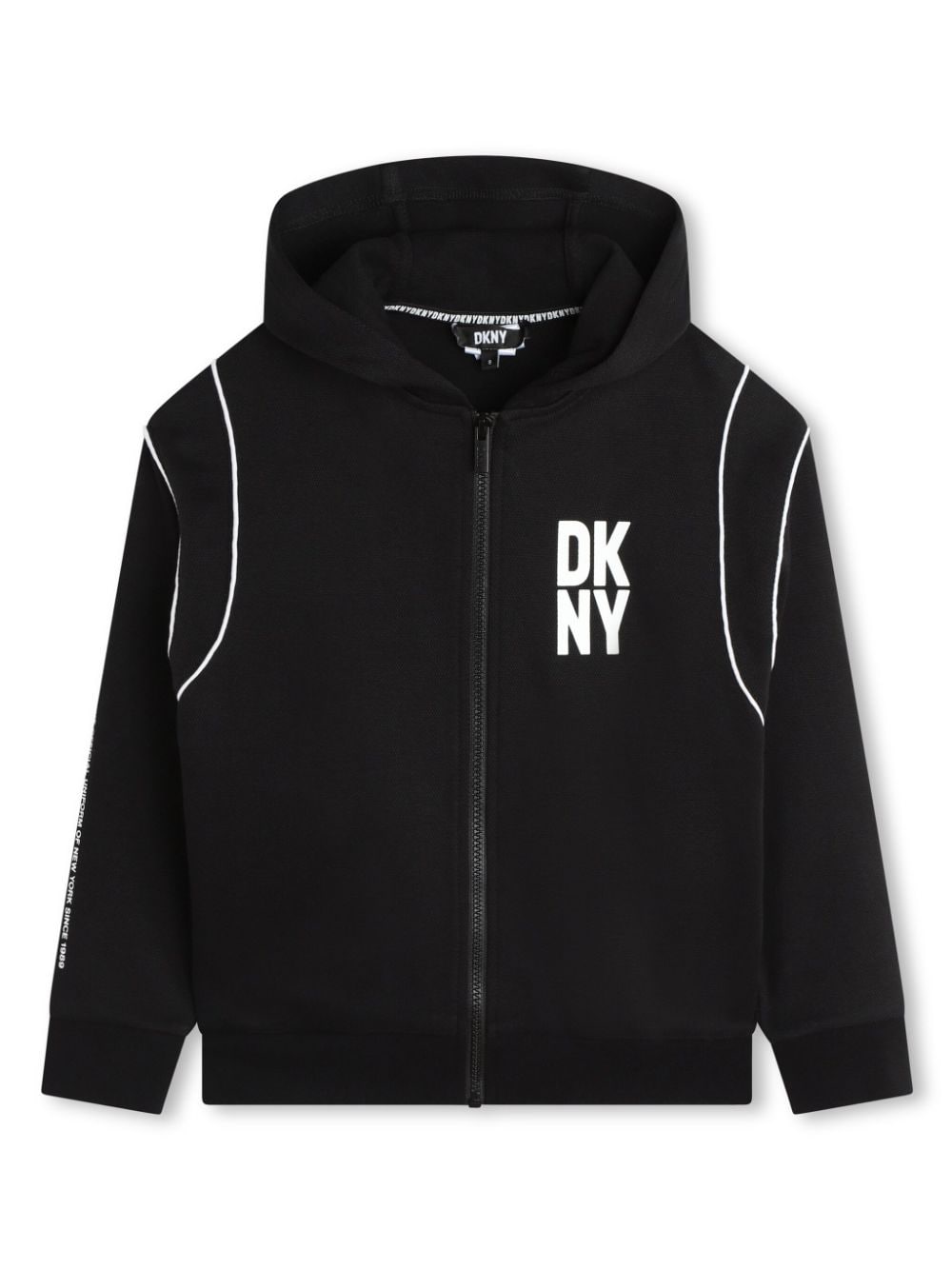 Dkny Kids logo-print hooded cardigan - Black von Dkny Kids