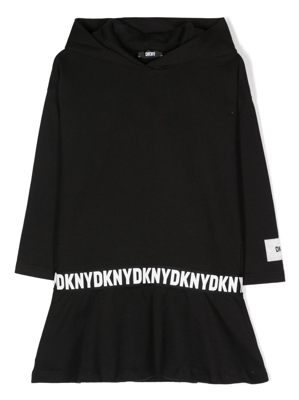 Dkny Kids logo-print hooded cotton dress - Black von Dkny Kids