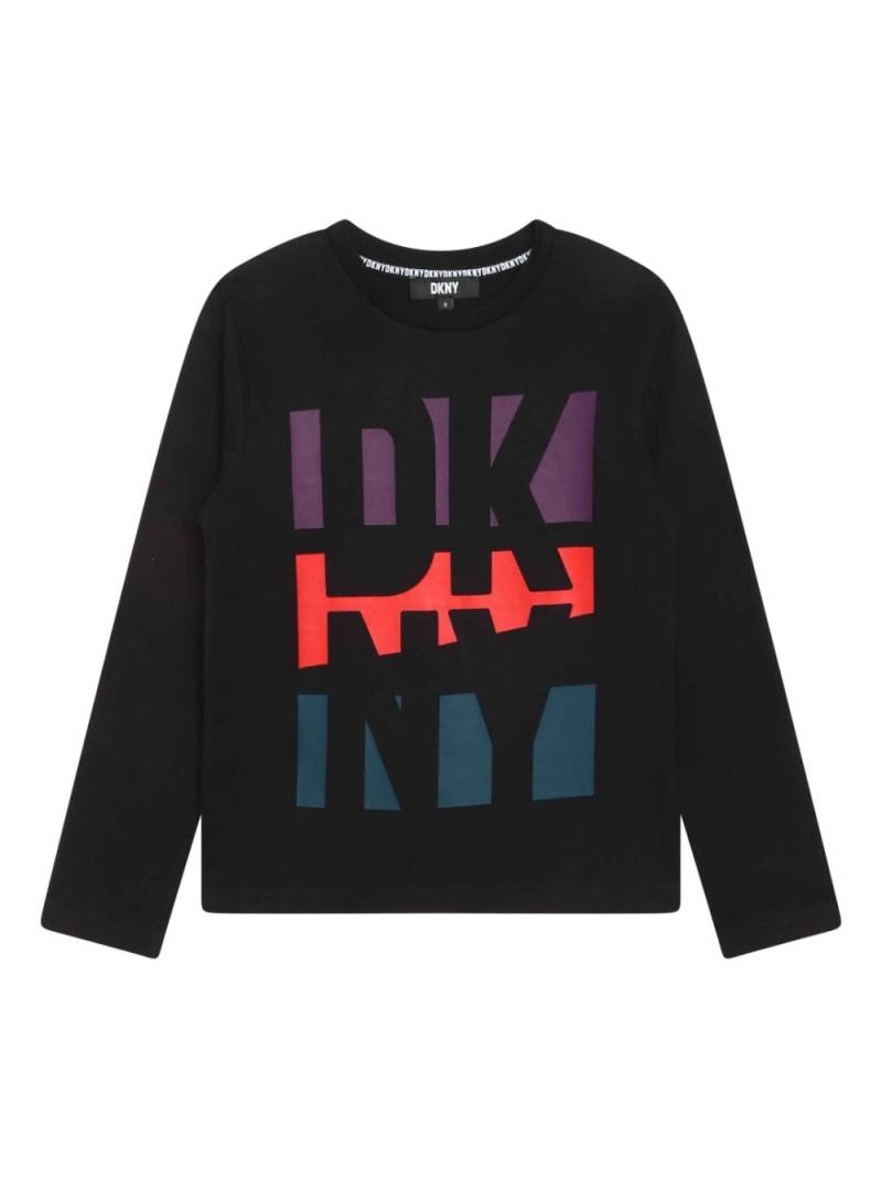 Dkny Kids logo-print long-sleeve T-shirt - Black von Dkny Kids