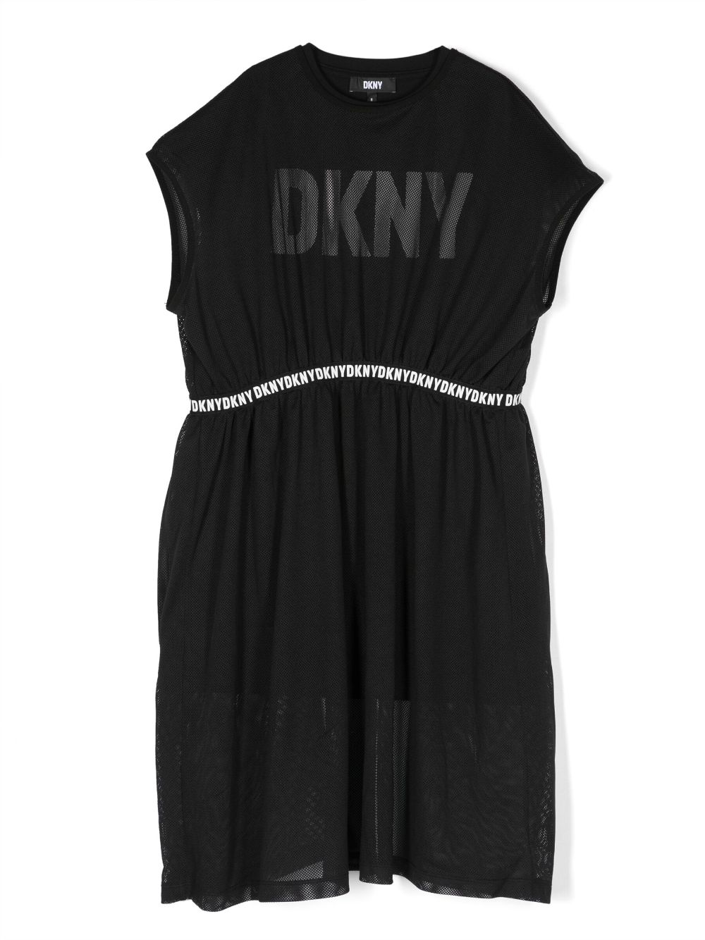 Dkny Kids logo-print mesh dress - Black von Dkny Kids