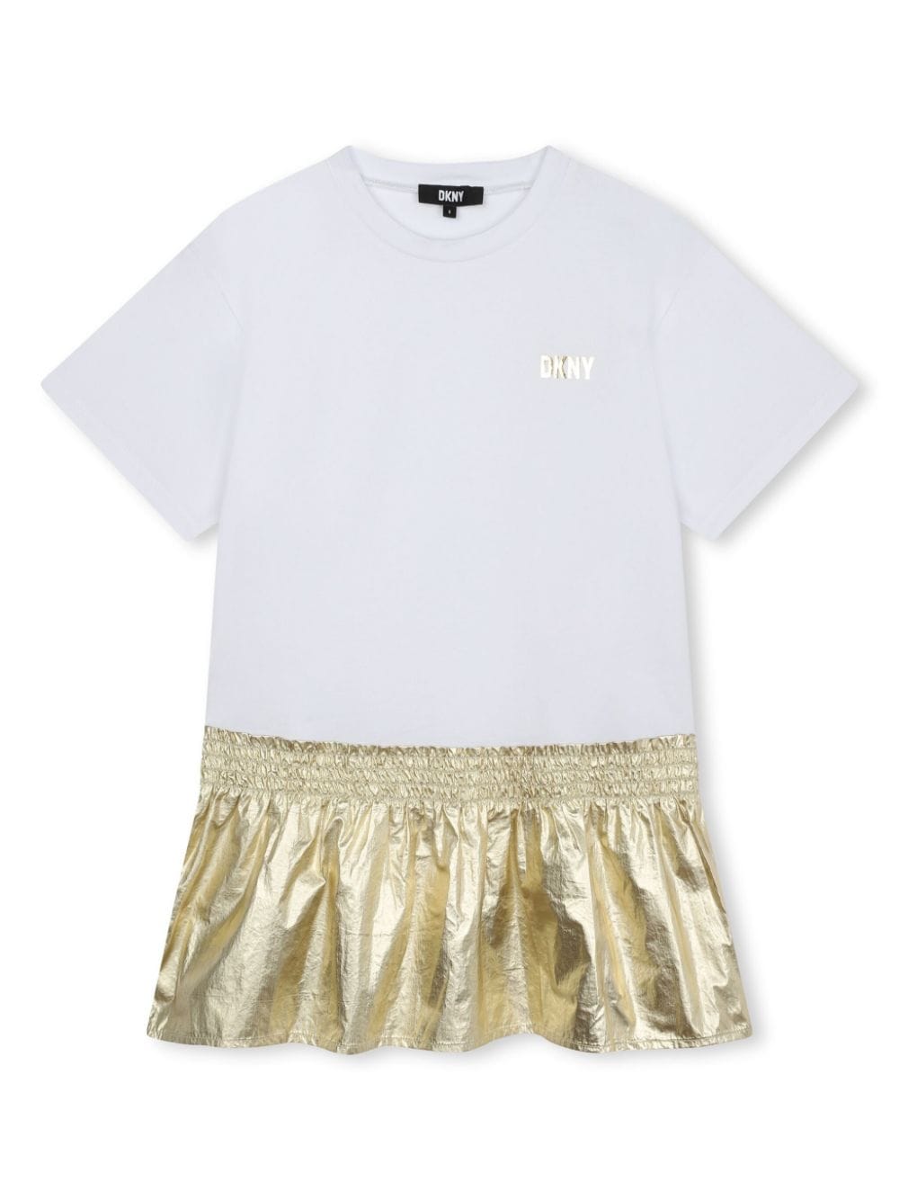 Dkny Kids logo-print metallic dress - White von Dkny Kids