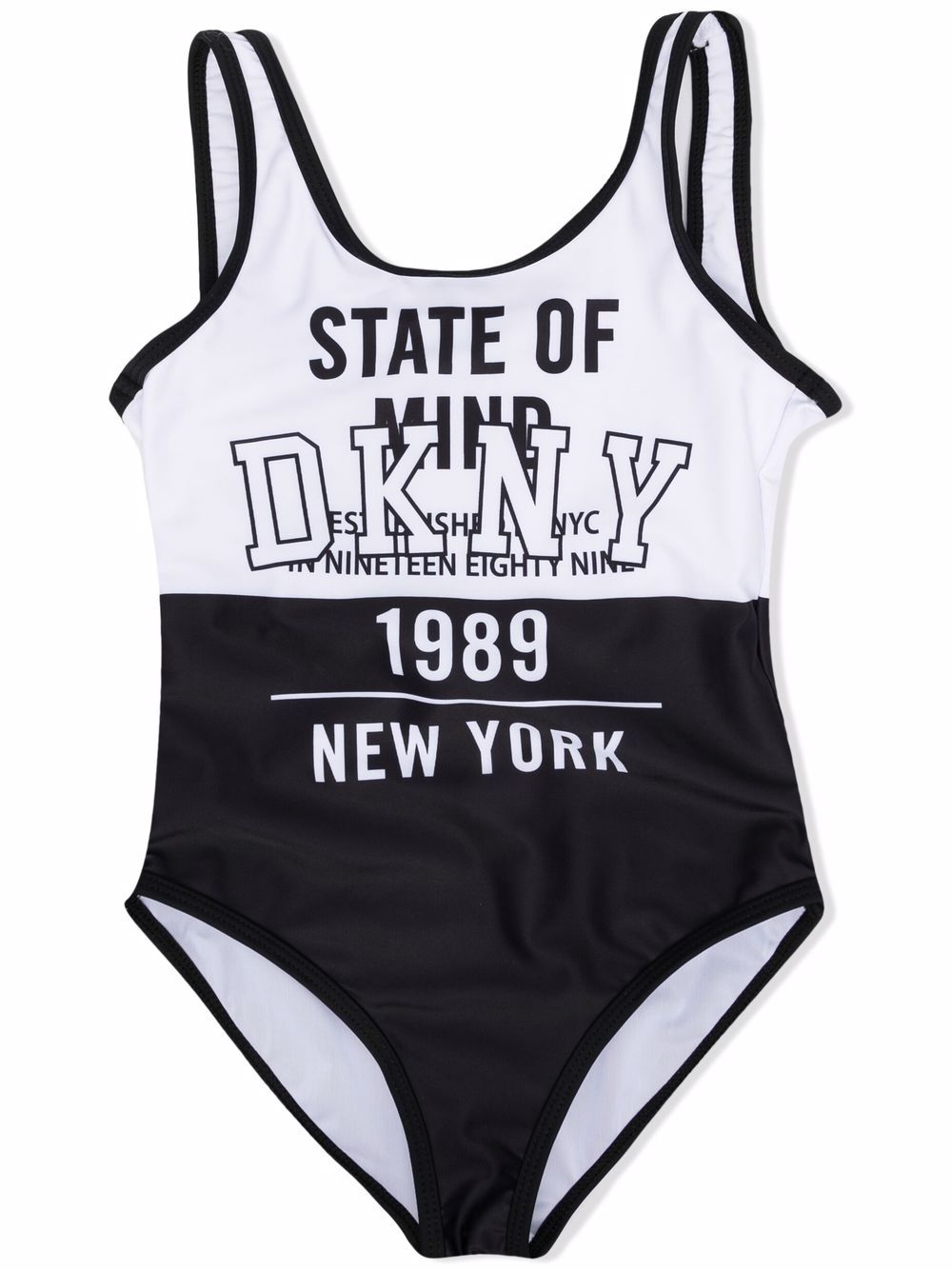 Dkny Kids logo-print two-tone swimsuit - Black von Dkny Kids