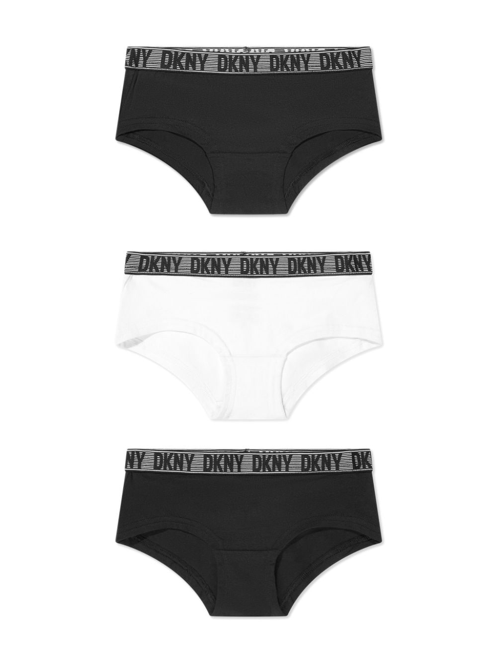 Dkny Kids logo-waistband cotton briefs (pack of three) - Black von Dkny Kids