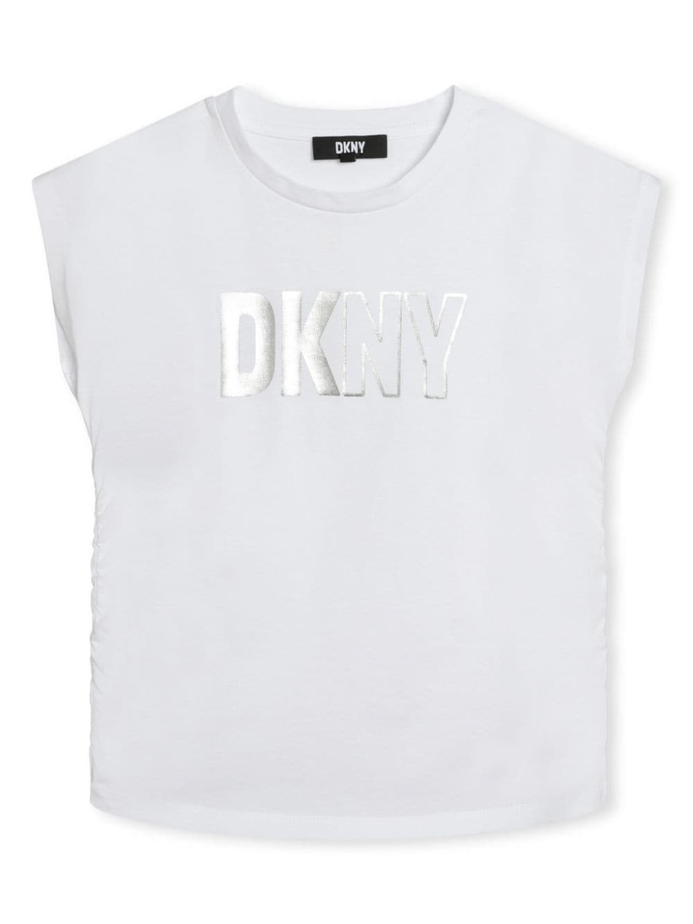 Dkny Kids metallic logo-print organic cotton T-shirt - White von Dkny Kids