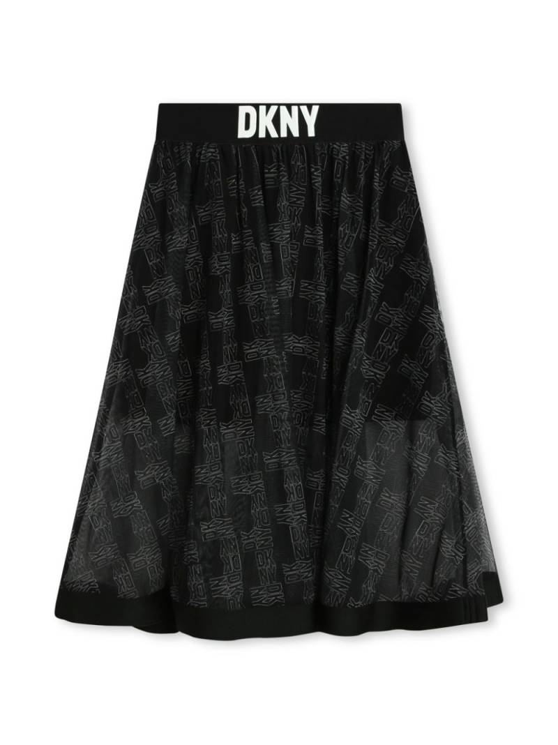 Dkny Kids monogram-print elasticated-waist skirt - Black von Dkny Kids