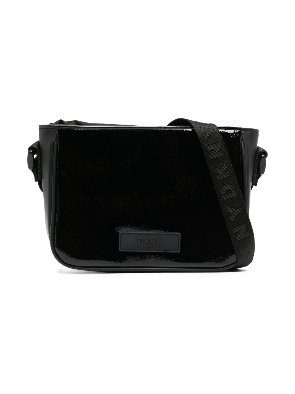 Dkny Kids patent open-top shoulder bag - Black von Dkny Kids