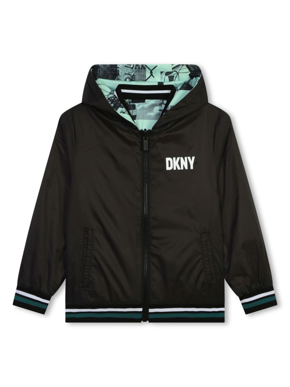 Dkny Kids reversible graphic-print jacket - Green von Dkny Kids