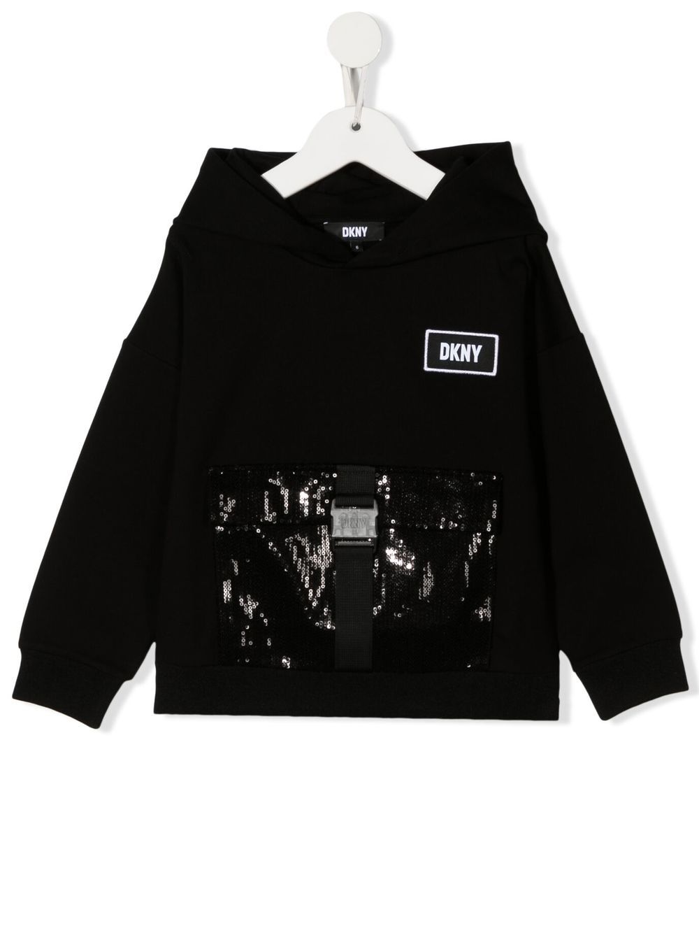 Dkny Kids sequin-embellished long-sleeved hoodie - Black von Dkny Kids