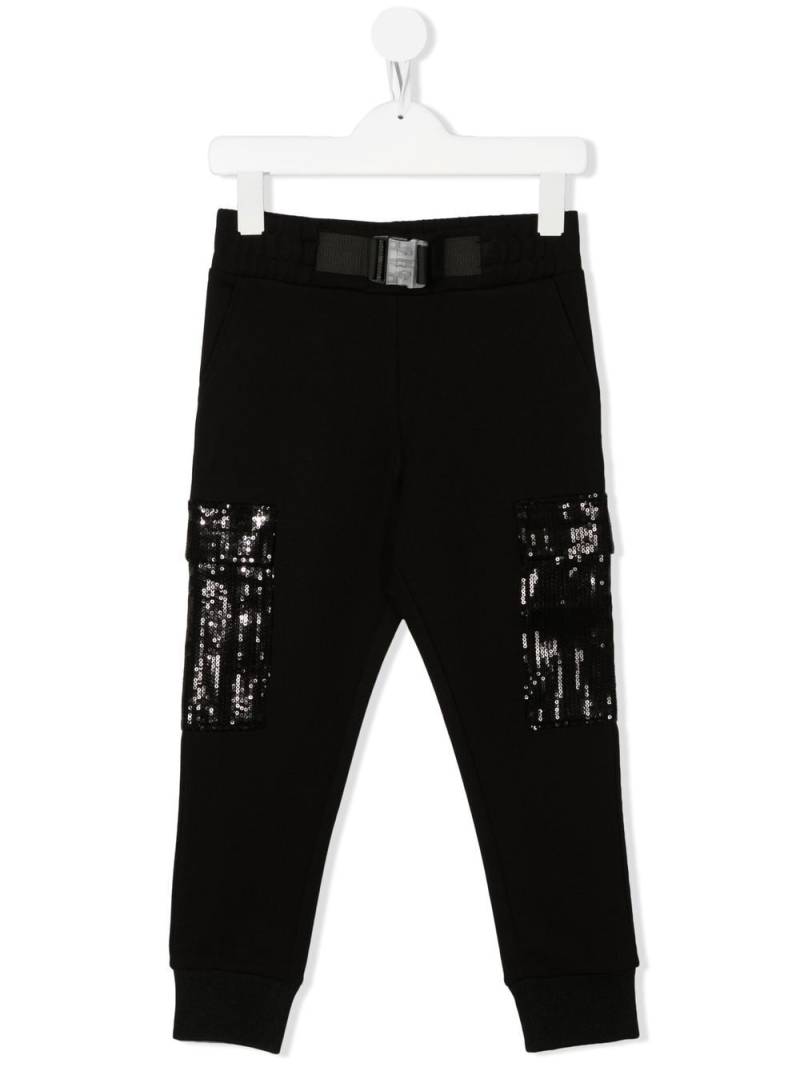 Dkny Kids sequin-embellished track pants - Black von Dkny Kids