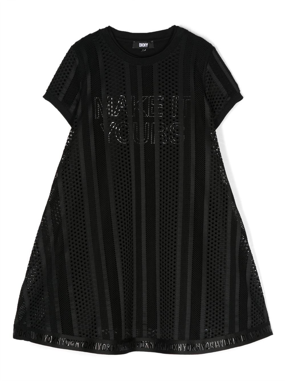 Dkny Kids slogan-print mesh minidress - Black von Dkny Kids