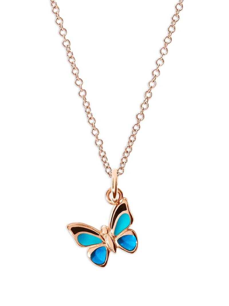 Dodo 9kt rose gold Butterfly charm - Pink von Dodo