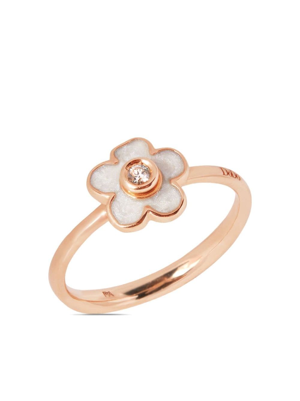 Dodo 9kt rose gold Flower diamond ring - Pink von Dodo