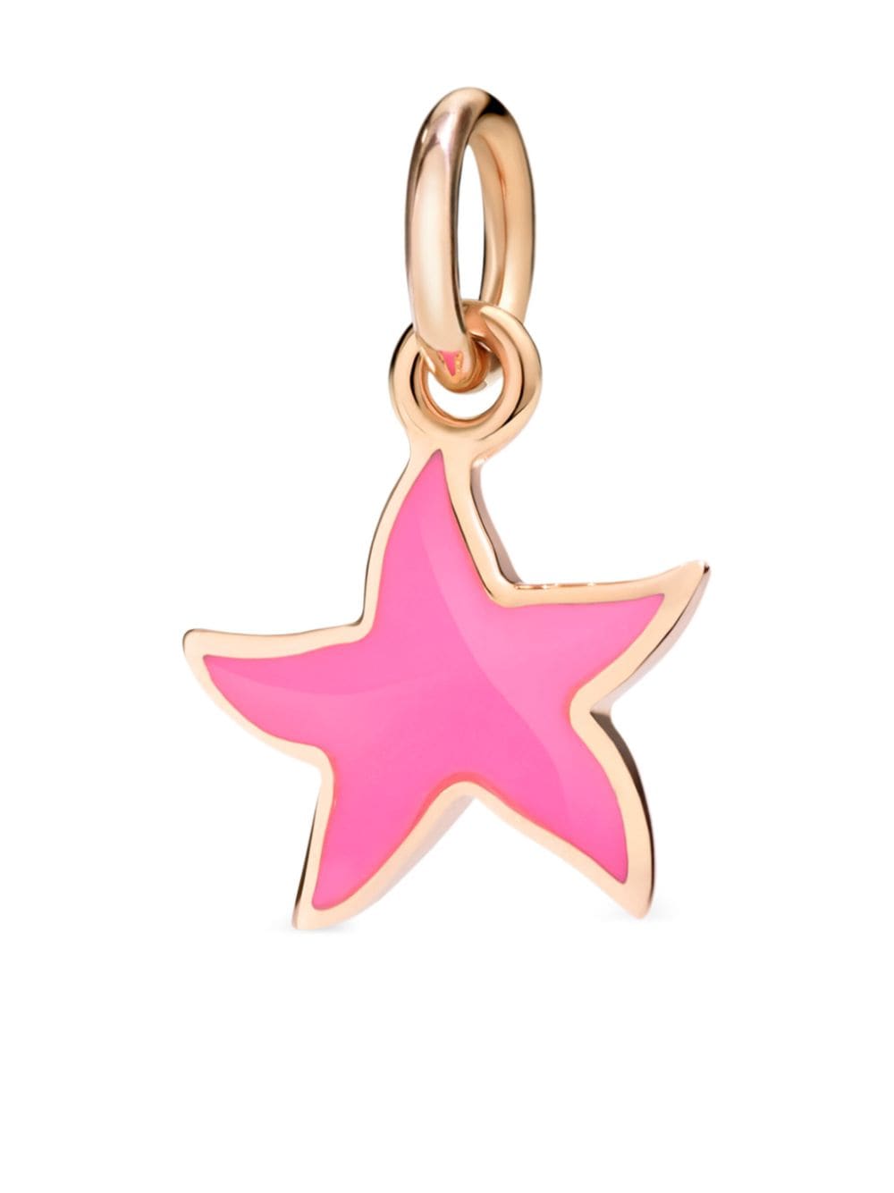 Dodo 9kt rose gold Stellina enamel charm - Pink von Dodo