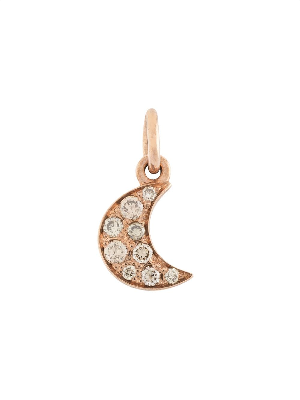 Dodo 9kt rose gold brown diamond Moon charm - Pink von Dodo