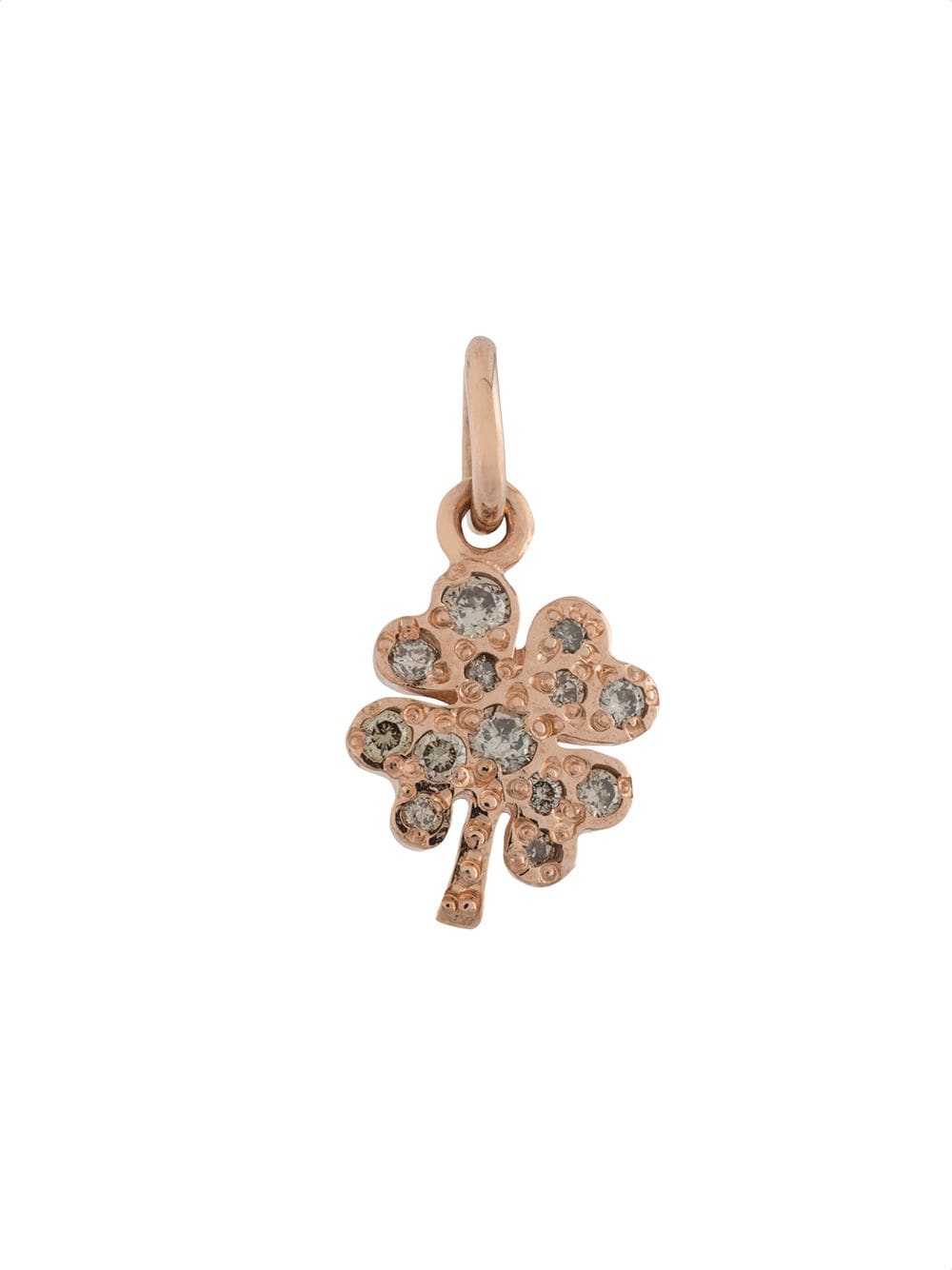 Dodo 9kt rose gold Precious Four Leaf Clover diamond charm - Pink von Dodo