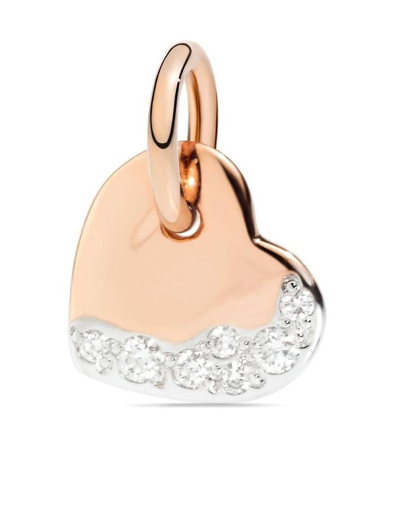 Dodo 9kt rose gold Precious Heart diamond charm - Pink von Dodo