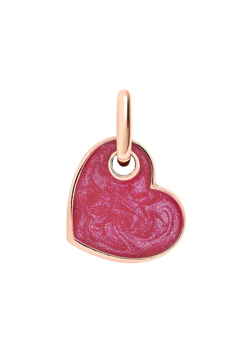 Dodo 9kt rose gold heart charm - Pink von Dodo